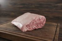 Jade Pure Wagyu Striploin Halves BMS 8-9 – premium marbled beef cuts on butcher board