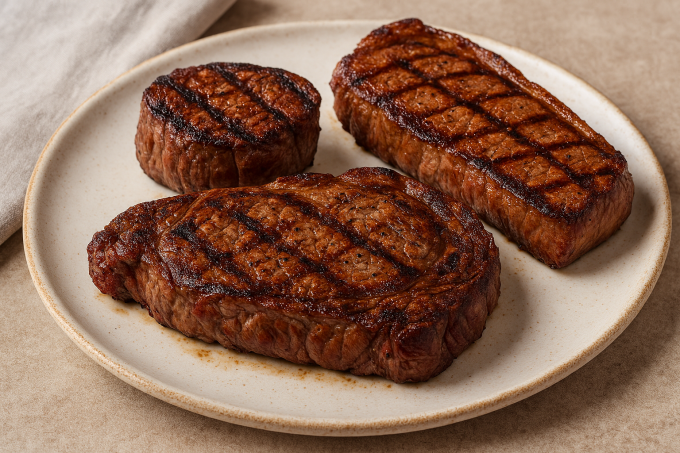 Sterling Silver Premium Beef Executive Gift Package, Rieye Steaks, Strip Steak, FIlet Mignon