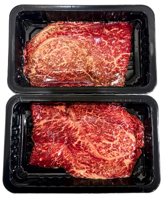 2026 Kobe Beef Gold Grand Champion A5 Wagyu Knuckle Shabu Shabu Slices Tray BMS 12 with exceptional marbling and premium Kobe beef quality.