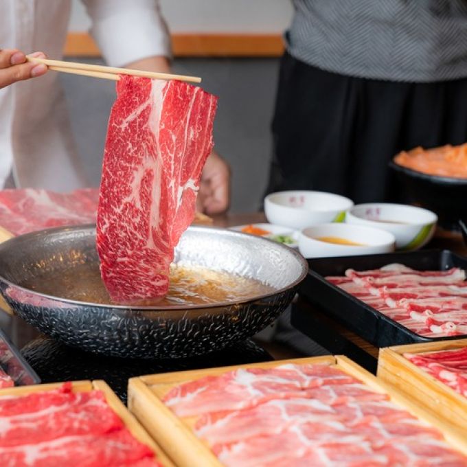 2026 Kobe Beef Gold Grand Champion A5 Wagyu Shabu Shabu & Sukiyaki Slices BMS 12 with exceptional marbling and premium Kobe beef quality.