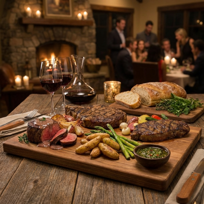 Sterling Silver Premium Beef Executive Gift Package, Rieye Steaks, Strip Steak, FIlet Mignon